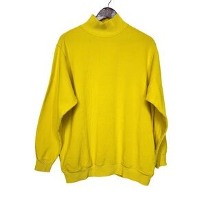 Aerie Oversized Solid Yellow Mockneck Sweatshirt With Pockets New Nwot